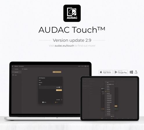 AUDAC Touch™ – Versie 2.9. update